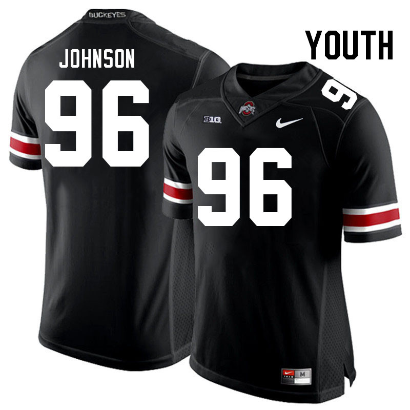 Ohio State Buckeyes Collin Johnson Youth #96 Black Authentic Stitched College Football Jersey